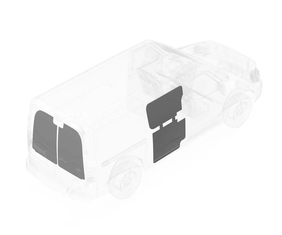 523-114-2613 – LEGEND FLEET Van Wall Liner, With Passenger Side Door And Rear Door Panels Gray Polypropylene Outer La...